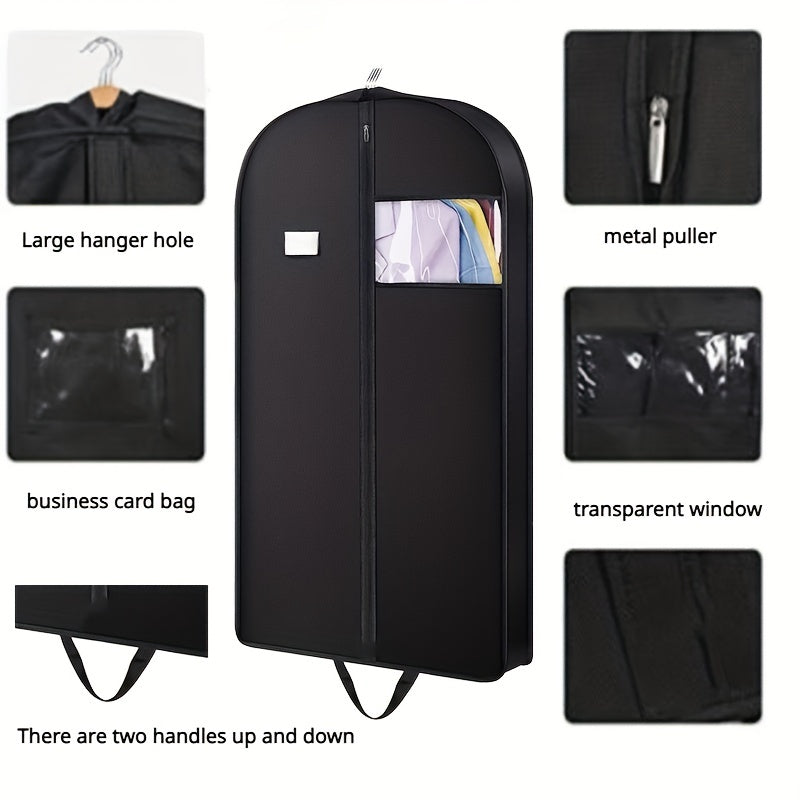 Minimalist Clothes Storage Hanging Bag Solid Zipper Organizer Dustproof Bag