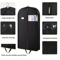 Minimalist Clothes Storage Hanging Bag Solid Zipper Organizer Dustproof Bag
