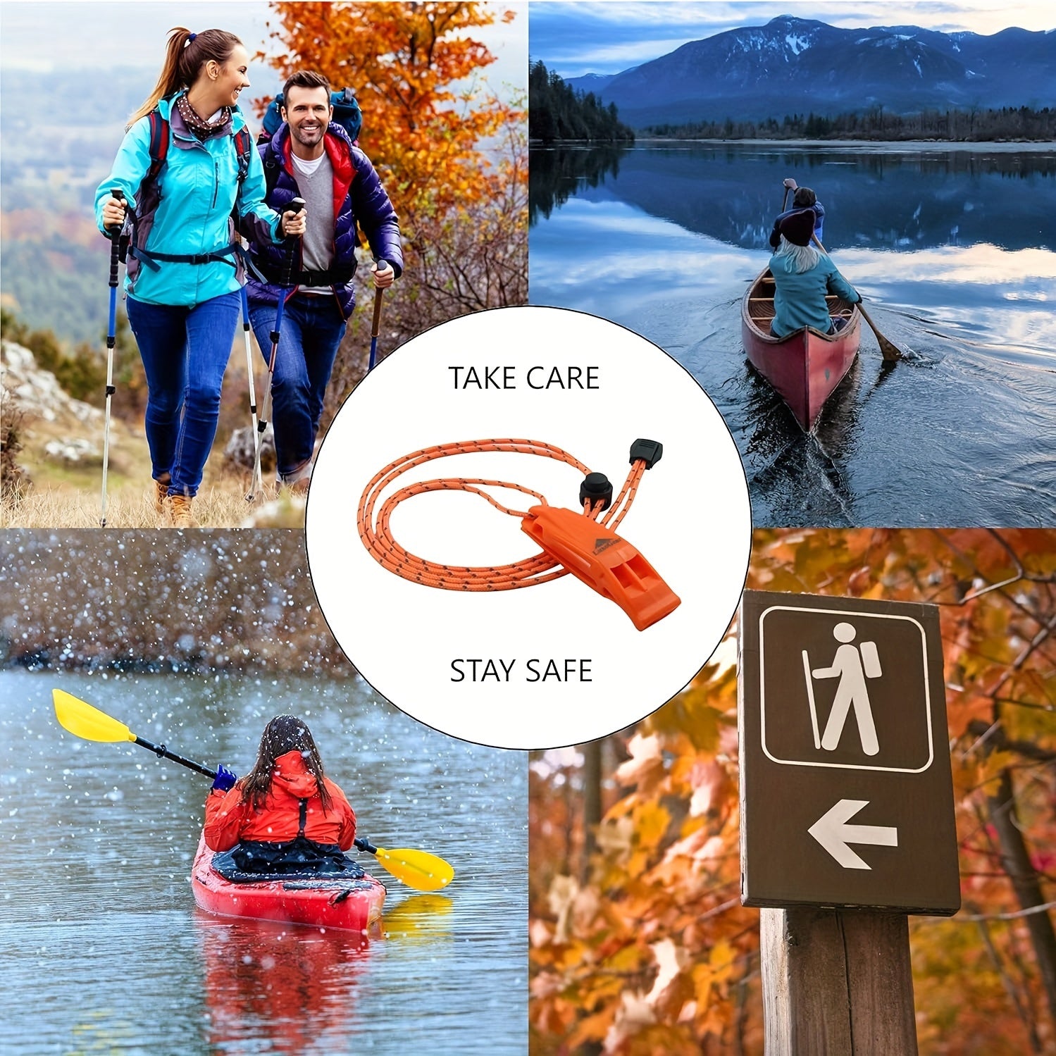 2pcs Emergency Whistle With Lanyard Safety Survival Whistle For Camping Hiking