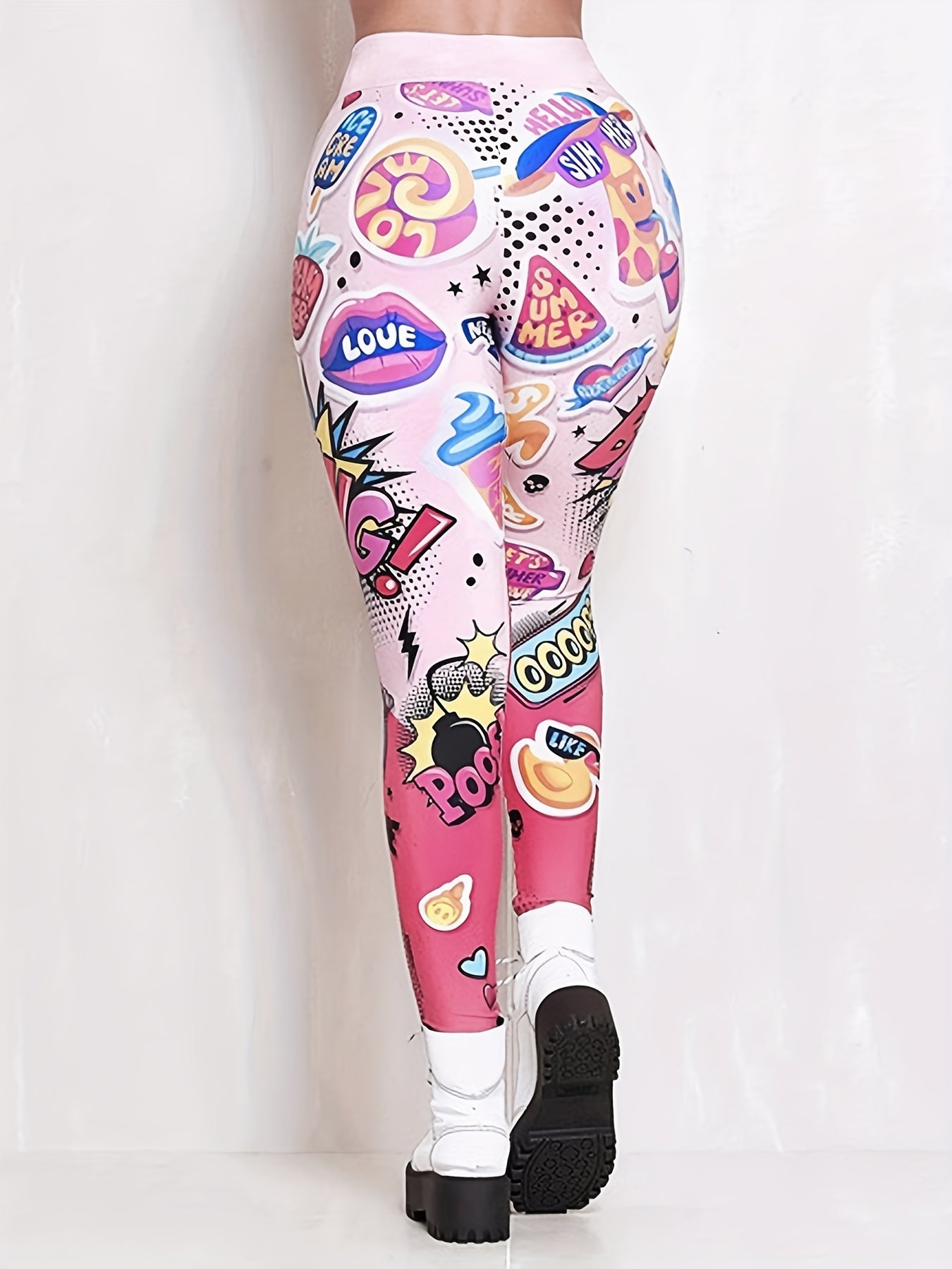 Graphic Print High Waist Leggings for Women
