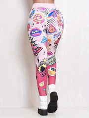 Graphic Print High Waist Leggings for Women