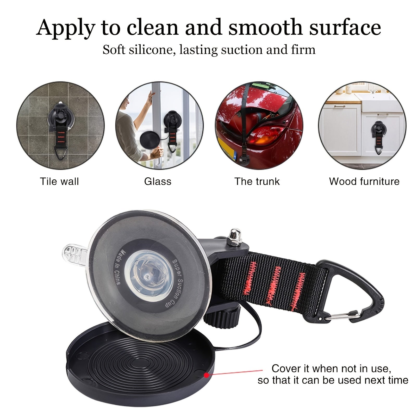 Heavy Duty Suction Cup with Securing Hook - Mount Awning Boat Truck Can