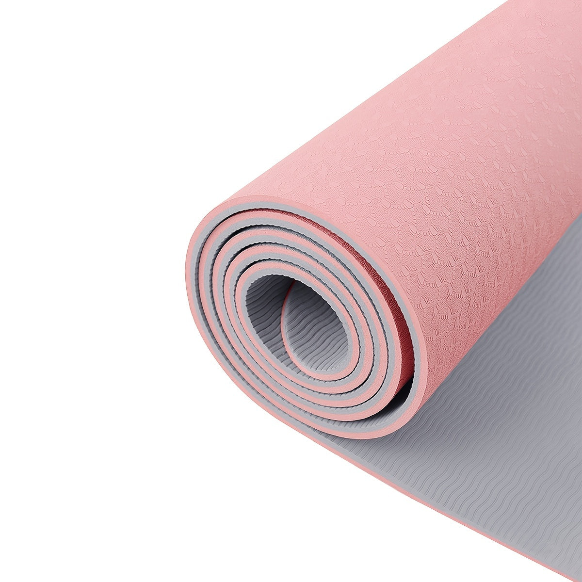 Pink Foldable Yoga Mat Non-slip Thicken Body Position Line