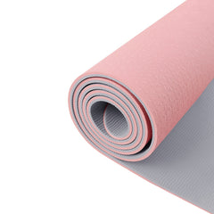 Pink Foldable Yoga Mat Non-slip Thicken Body Position Line