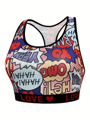  Y2K Bra Women's Pop Art Print Bralette