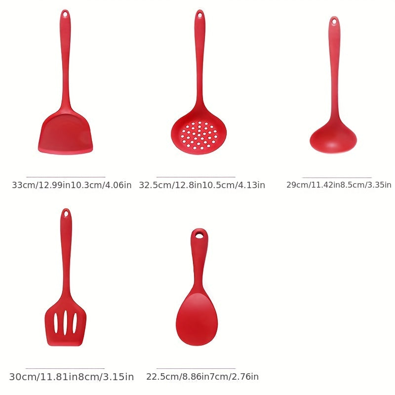 5pcs Silicone Kitchen Utensils Set - Essential Cooking Gadgets