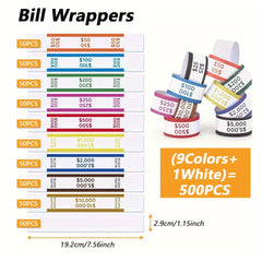 Self Adhesive Currency Tape Binding Paper Tape - 10 Colors