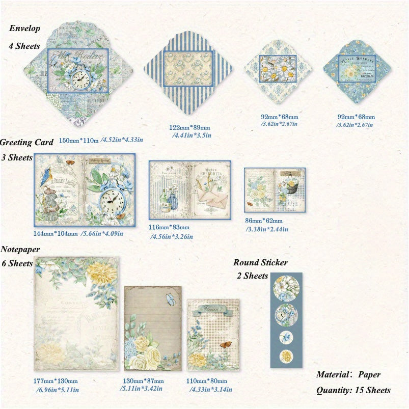 6pcs Retro Round Stickers Envelop Greeting Card Gift Birthday