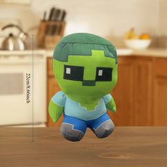 Green Pixel Plush Doll Soft Stuffed Animal Toy with Square Interactive Kids Gift