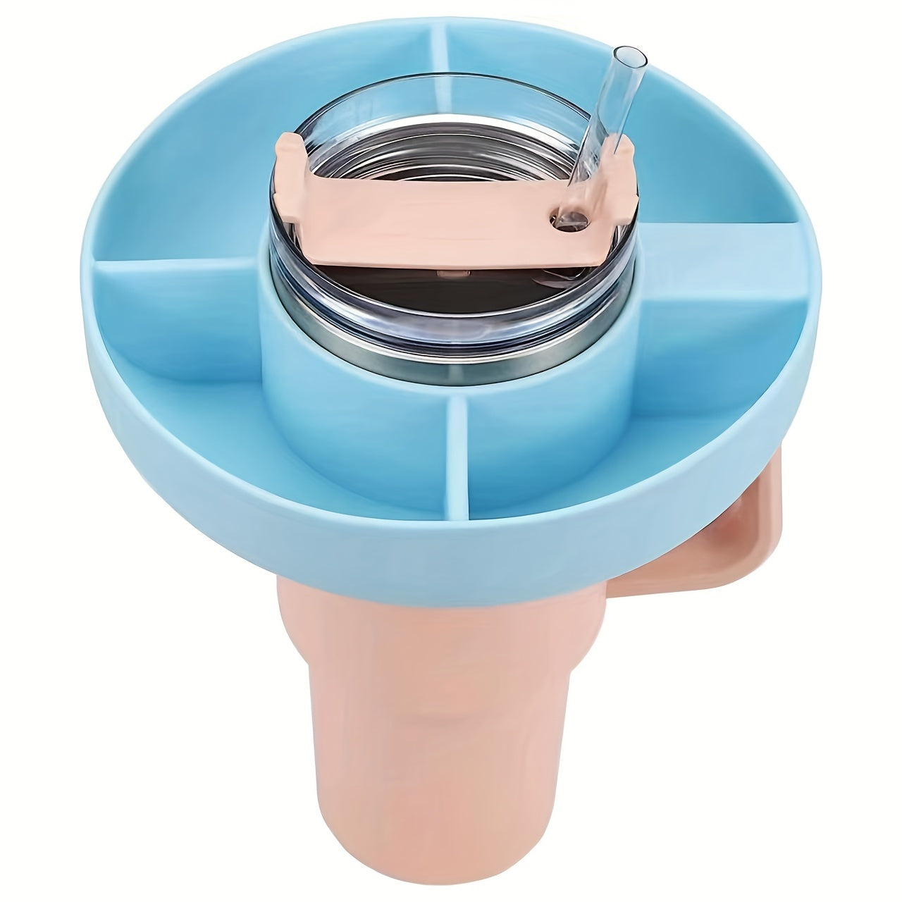 Silicone Snack Tray Ring For 40oz Cup 4 Grids Snack Bowl