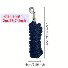 2m Durable Leading Rope With Snap Hook For Horses & Livestock