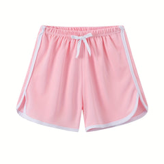 Girls Solid Drawstring Pants Casual Sport Shorts For Summer Beach Kids Children