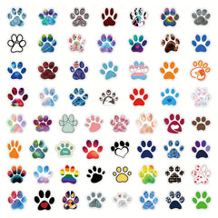 120pcs Cartoon Cat Dog Paw Print Stickers, Waterproof Vinyl PVC Doodle Decals