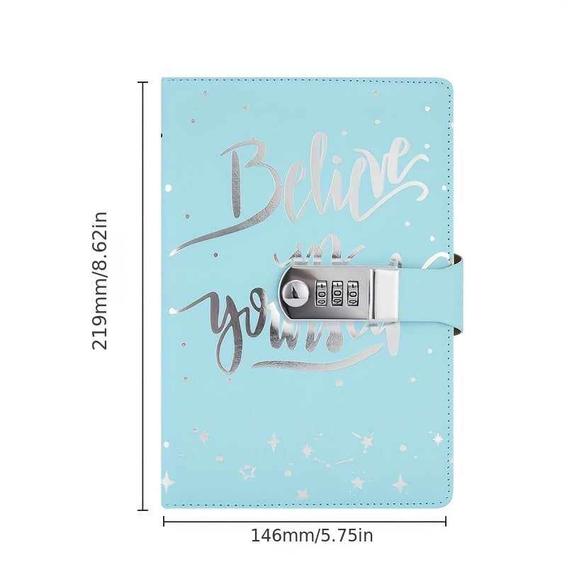 A5 PU Leather Combination Lock Notepad