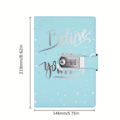A5 PU Leather Combination Lock Notepad