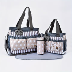 Large Polka Dot Mommy Bag - Four Piece Set