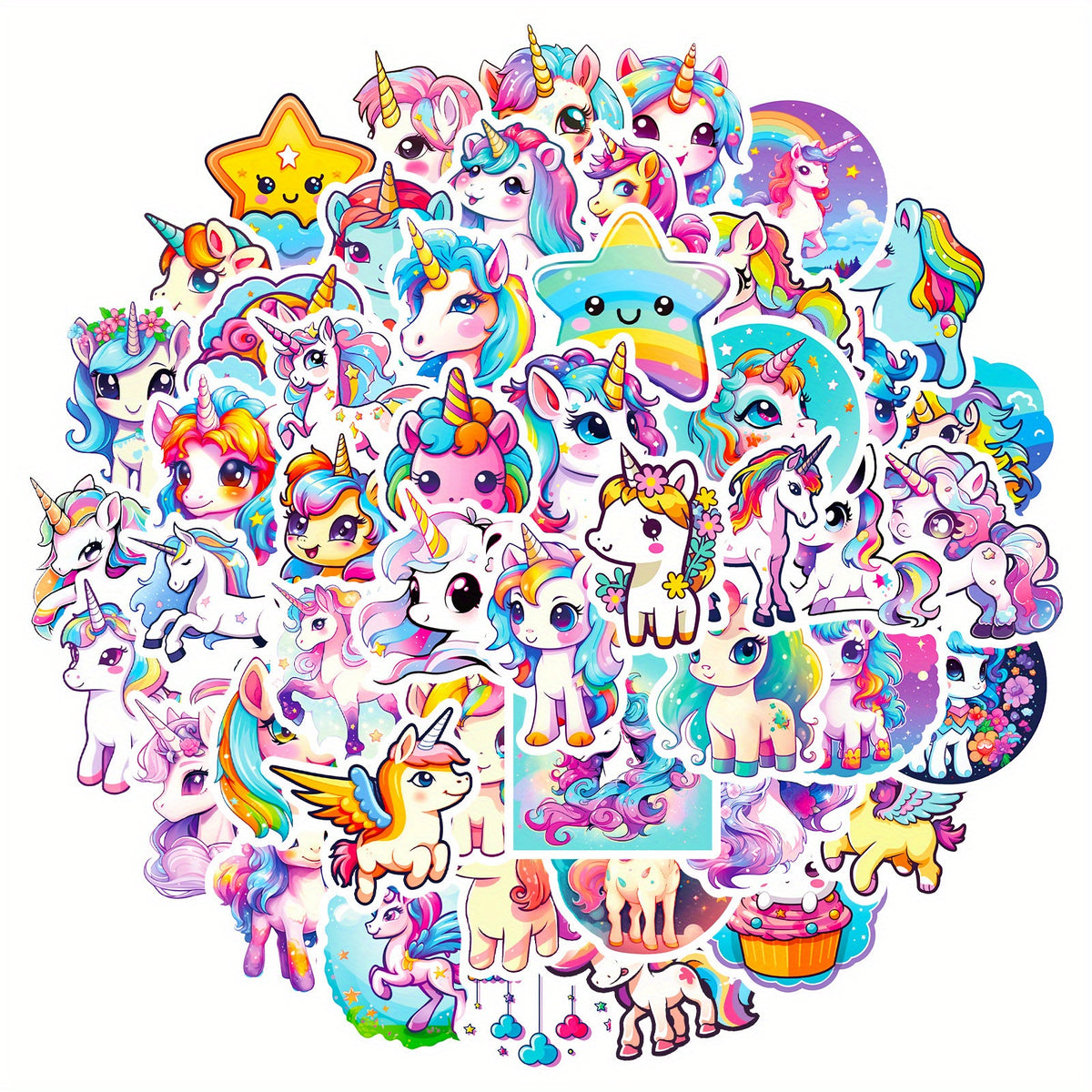 50pcs Unicorn Graffiti Stickers For Laptop Water Bottle Luggage