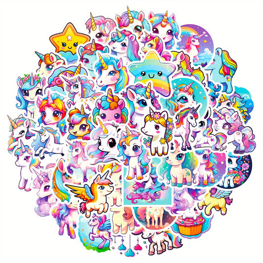 50pcs Unicorn Graffiti Stickers For Laptop Water Bottle Luggage