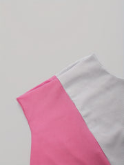 Colorblock Ribbed Crop Top & Leggings Set