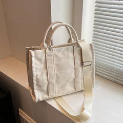 Solid Tote Bag Large Capacity Crossbody Bag Reusable Shopping Bag