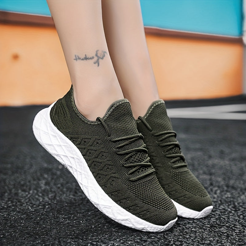 Soft Thick Sole Shock Absorption Running Shoes Mesh Breathable Lightweight