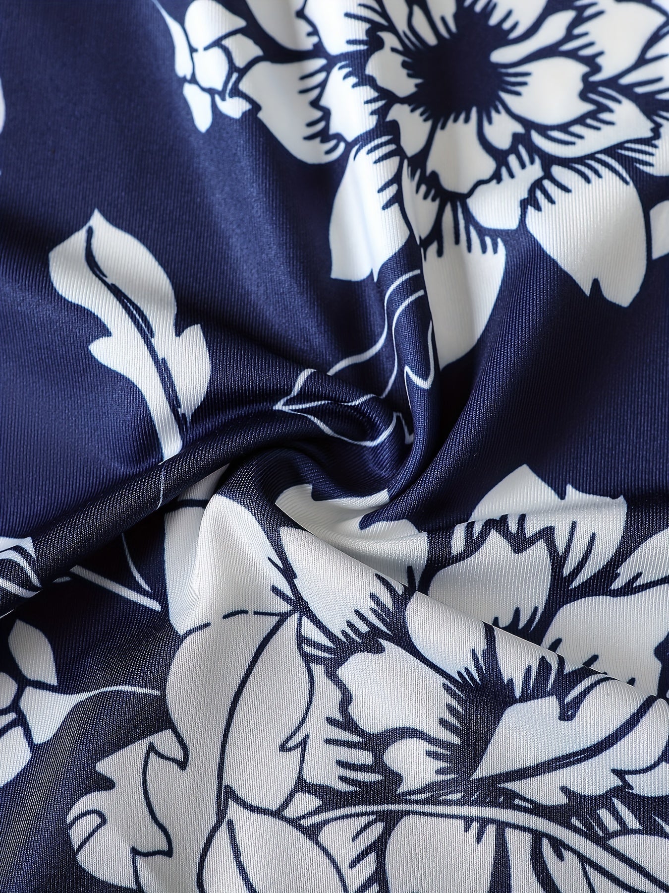 Floral Print Lounge Dress V Neck Long Sleeve Women's Loungewear