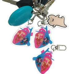 Heart Shaped Keychain Transparent Plastic Accessory for Couples & Friends