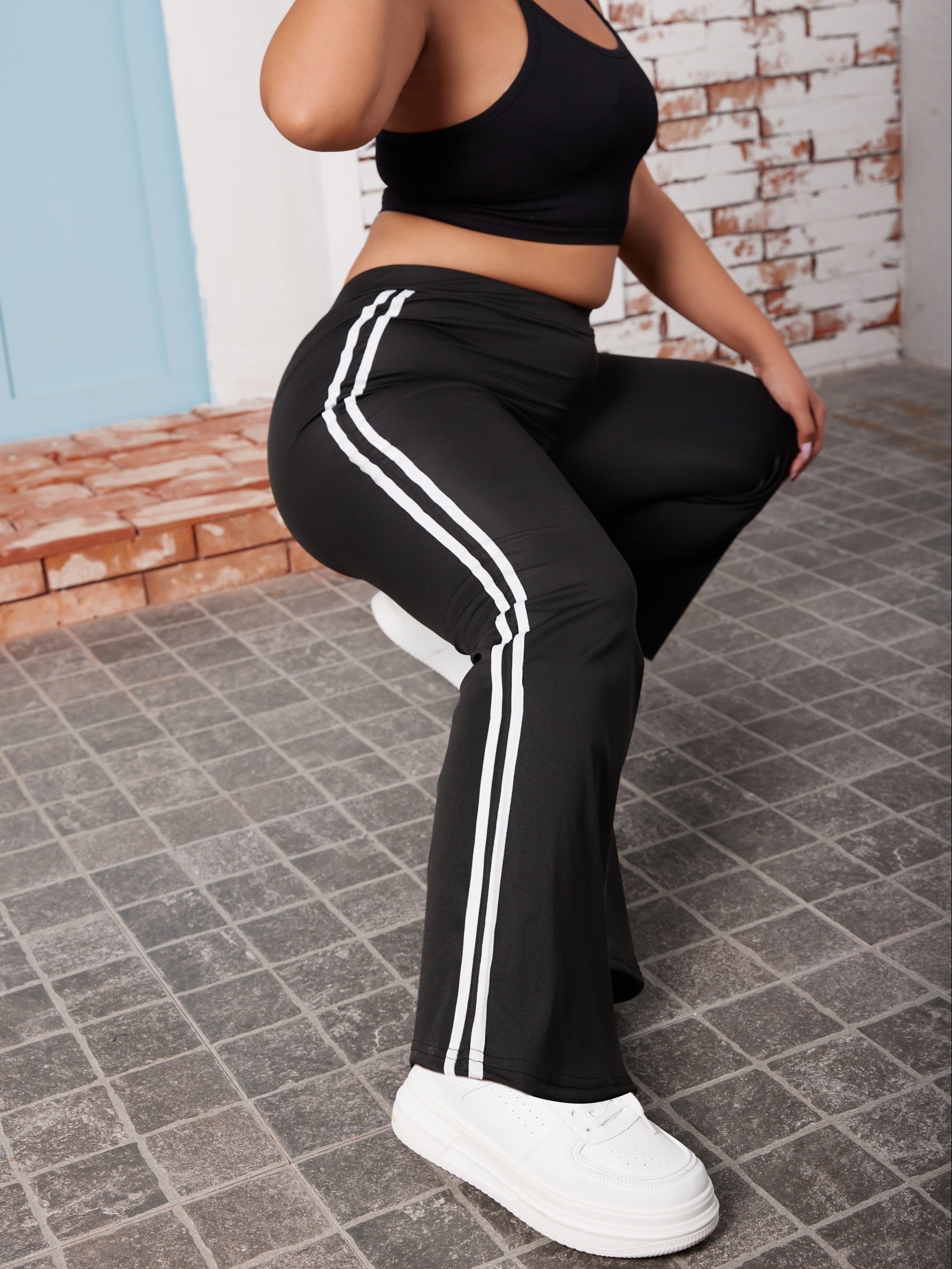  High Rise Skinny Flared Leg Pants
