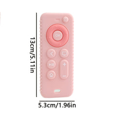 Silicone Remote Control Teether for Youngsters Soft Safe Chew Toy in Pink