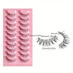 10 Pairs Cat Eye Lashes w/ Transparent Stems