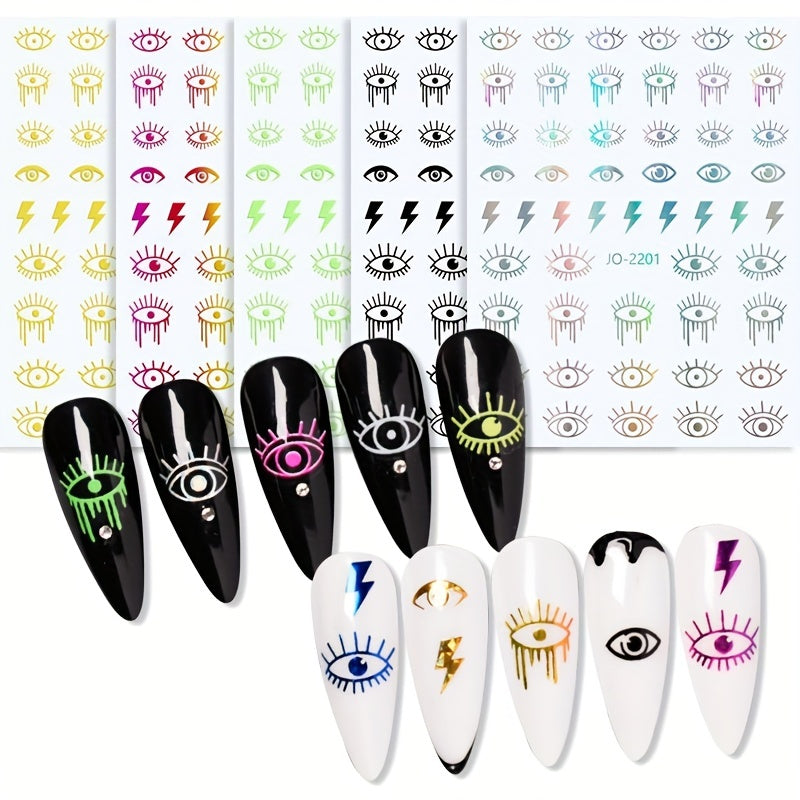 3D Evil Eye Nail Art Stickers Self Adhesive Decals for Manicure