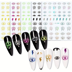 3D Evil Eye Nail Art Stickers Self Adhesive Decals for Manicure