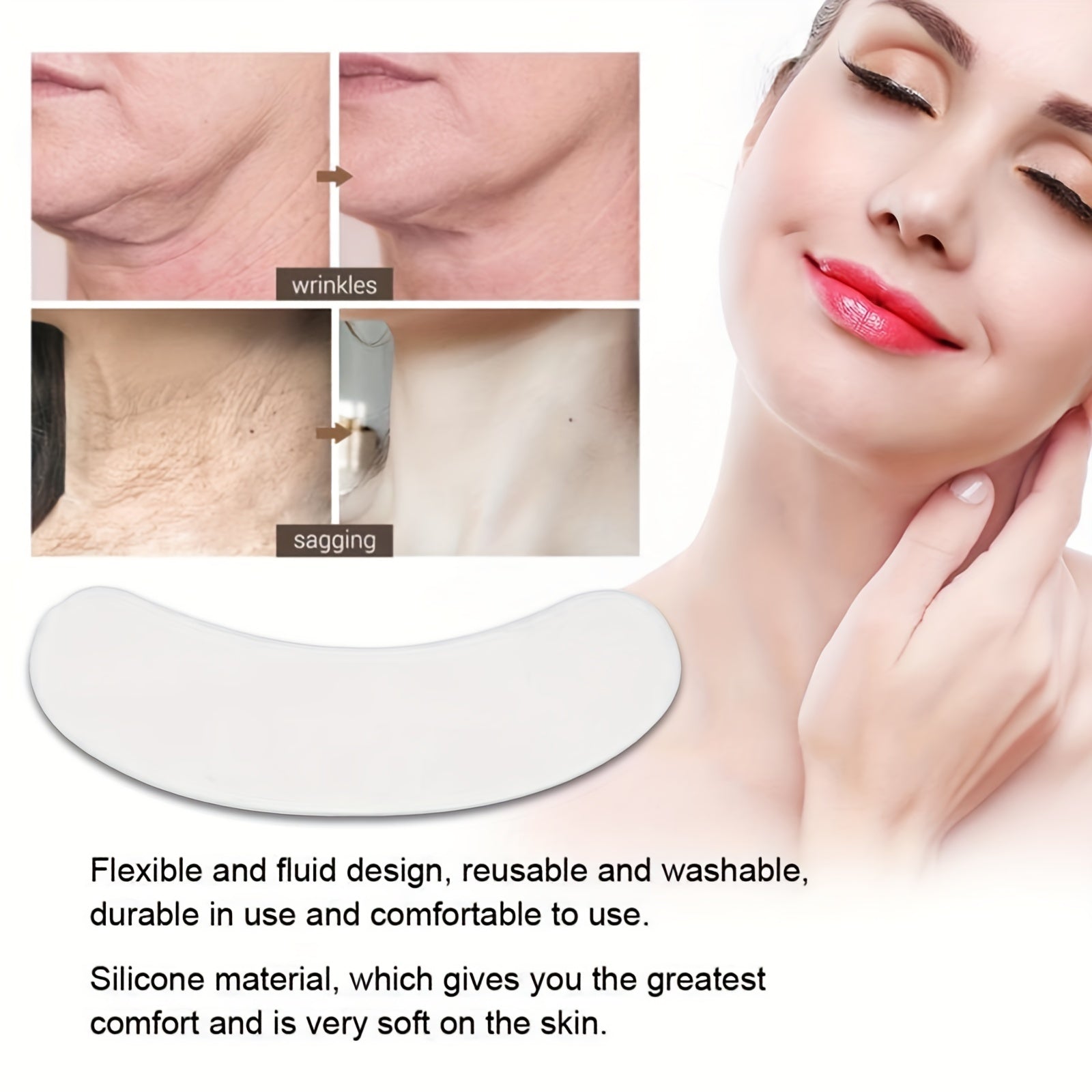 Silicone Neck Sticker Reusable Pads Wrinkle Removal Sticker