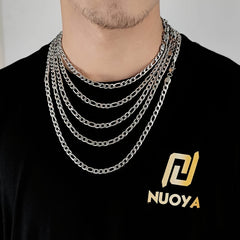 Golden Titanium Steel Chain Necklace Hip Hop Jewelry