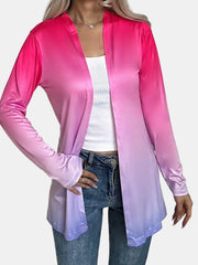  Women's Ombre Print Long Sleeve Cardigan