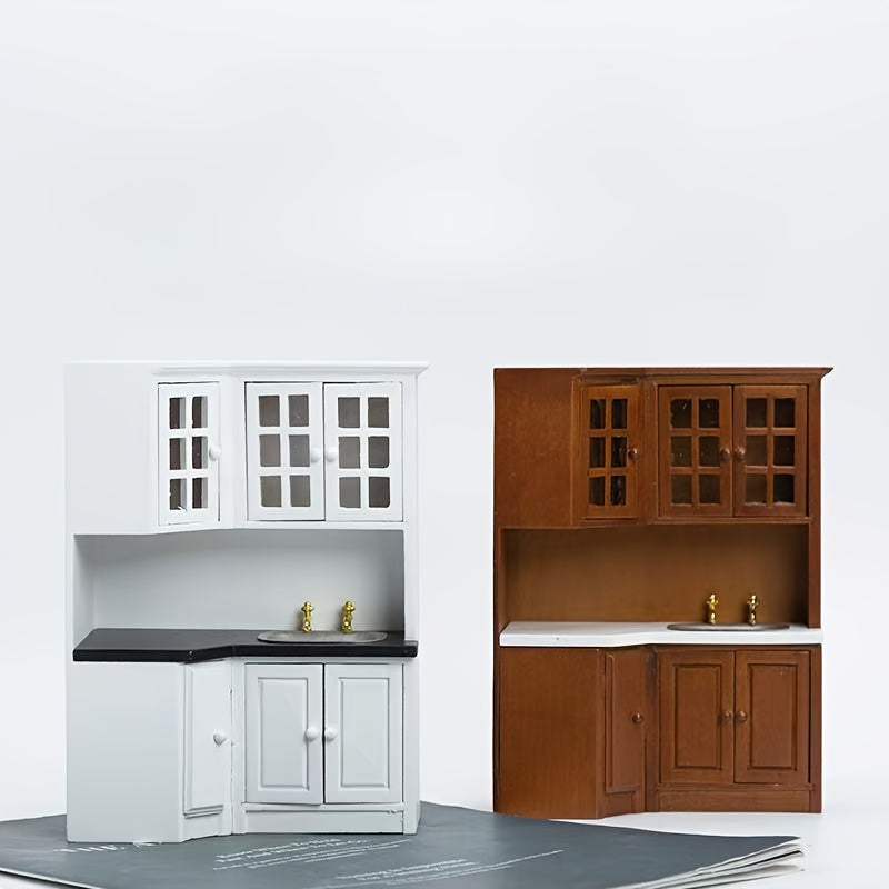 1:12 Dollhouse Kitchen Cabinet and Sink Counter Figurine Gift