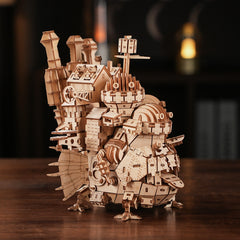 DIY 3D Wooden Puzzle Building Blocks Kit Retro Style Wooden Home Decor Gift