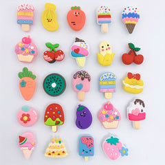 25pcs Cartoon Ice Cream Shoe Charm Resin Shoe Buckle DIY Accessories