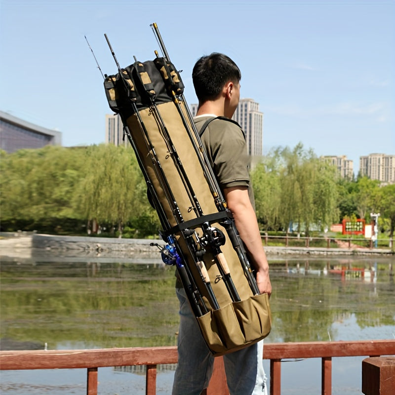 Waterproof Fishing Tackle Bag with Rod Storage, Multifunctional and Foldable