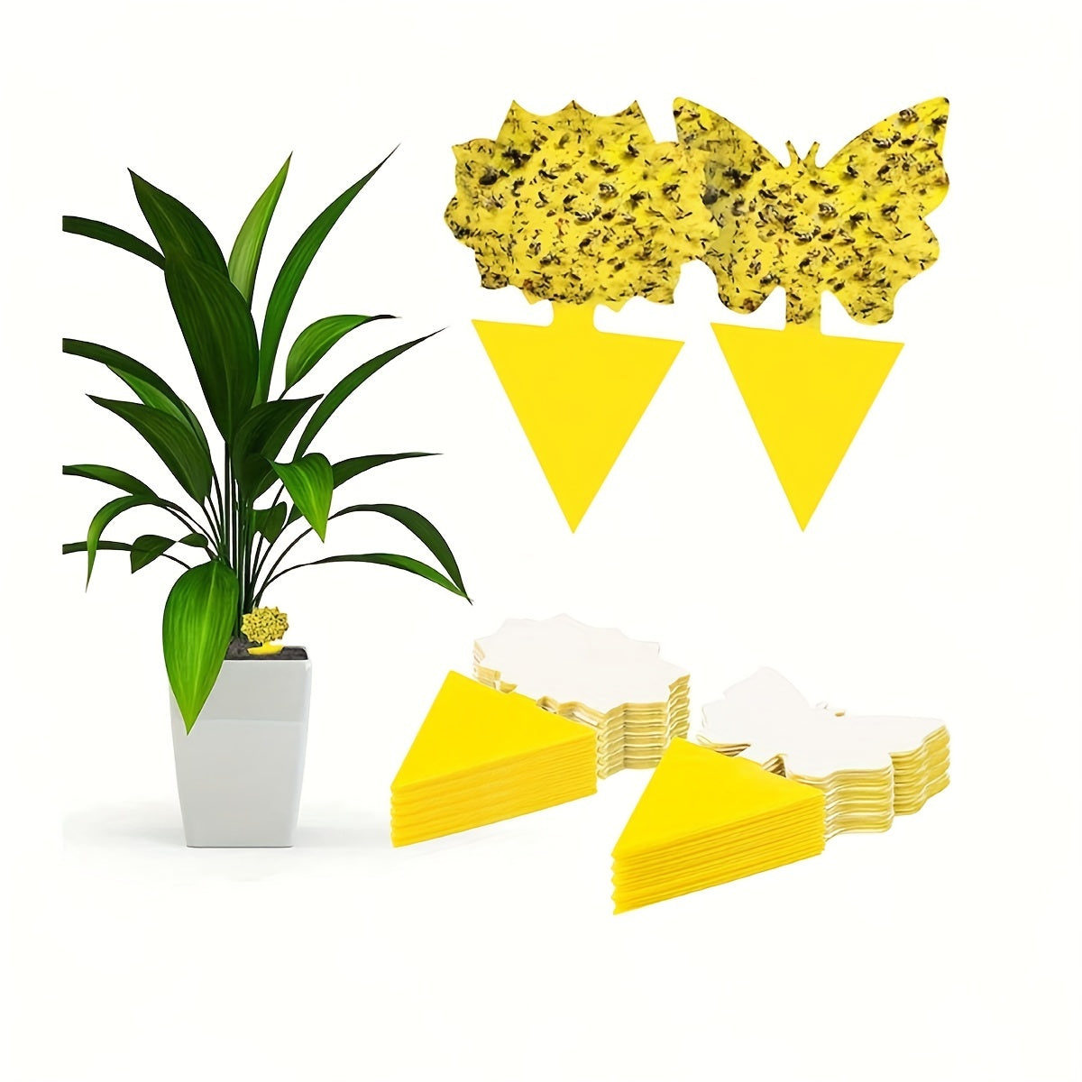 5pcs Yellow Sticky Insect Board Fly Trap for Green Plants