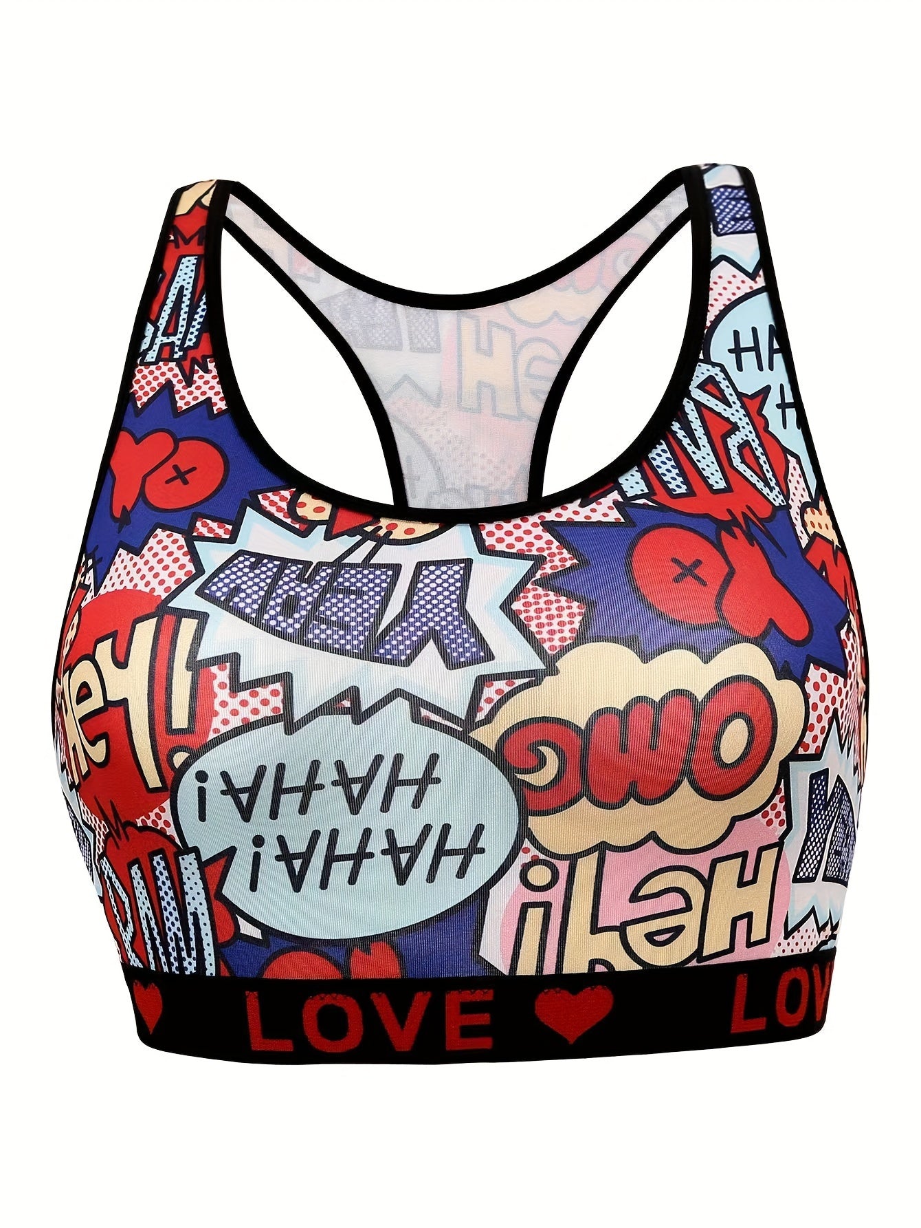  Y2K Bra Women's Pop Art Print Bralette