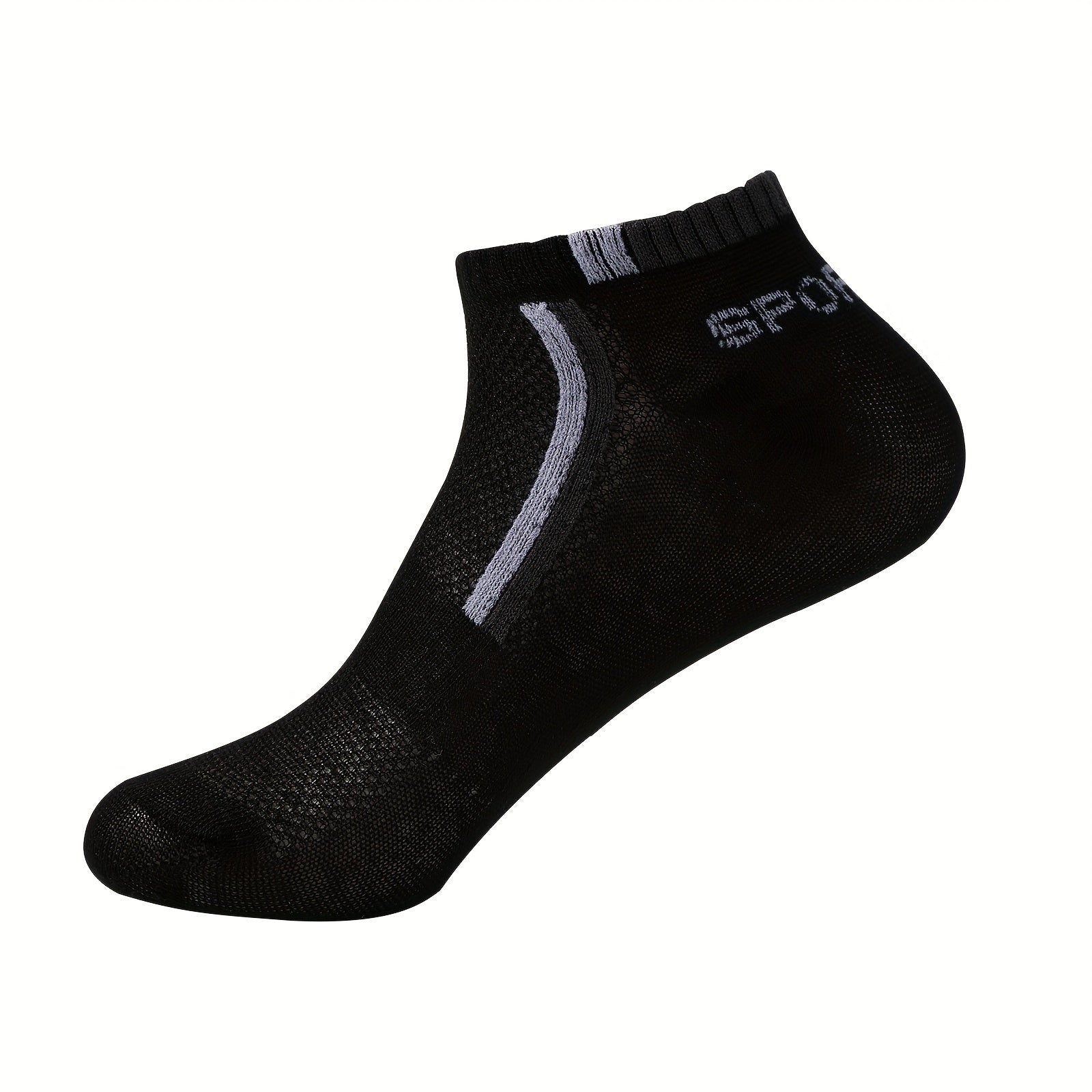 5 Pairs Men's Thin Boat Socks for Outdoor Running & Cycling