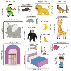 Good Night Gorilla Book Felt Toy Set with Magic Stickers & Bag