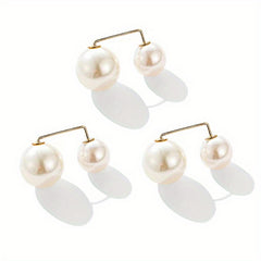 3pcs Faux Pearl Scarf Pin Brooch Waist Pin Shawl Pants Clip