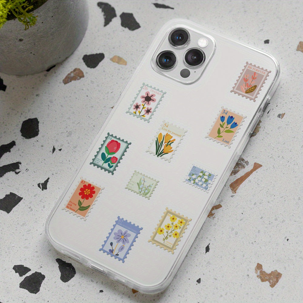 500pcs Floral Clip Art Sticker Roll 10 Patterns Flower Designs Party Decoration
