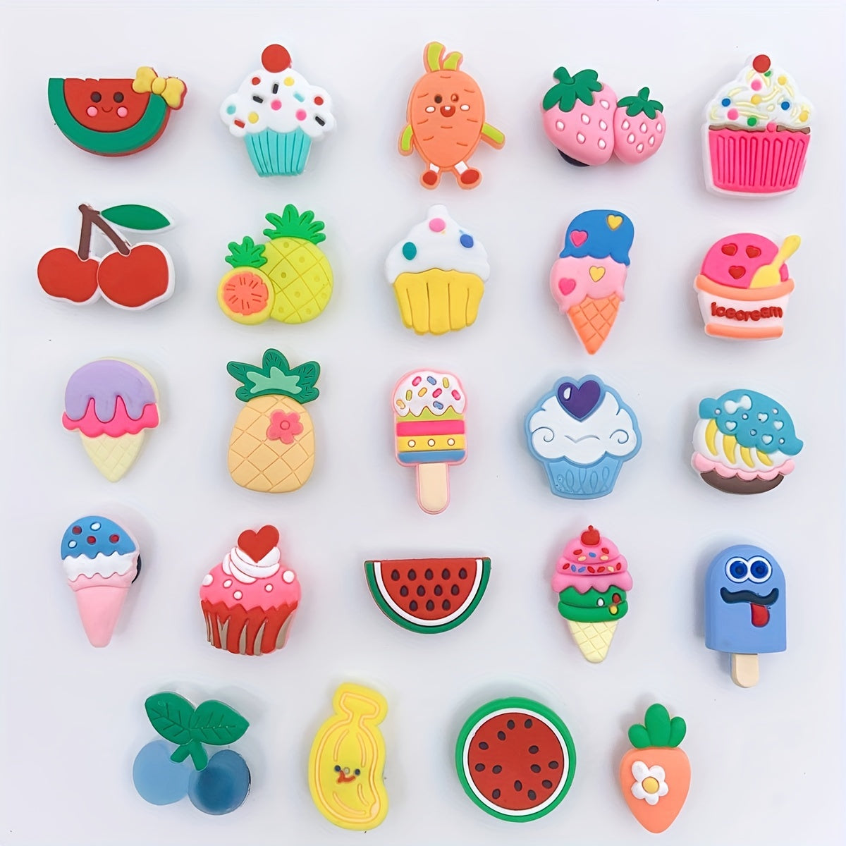 24pcs Cake Shoe Charms DIY Shoe Buckle Clogs Decoration