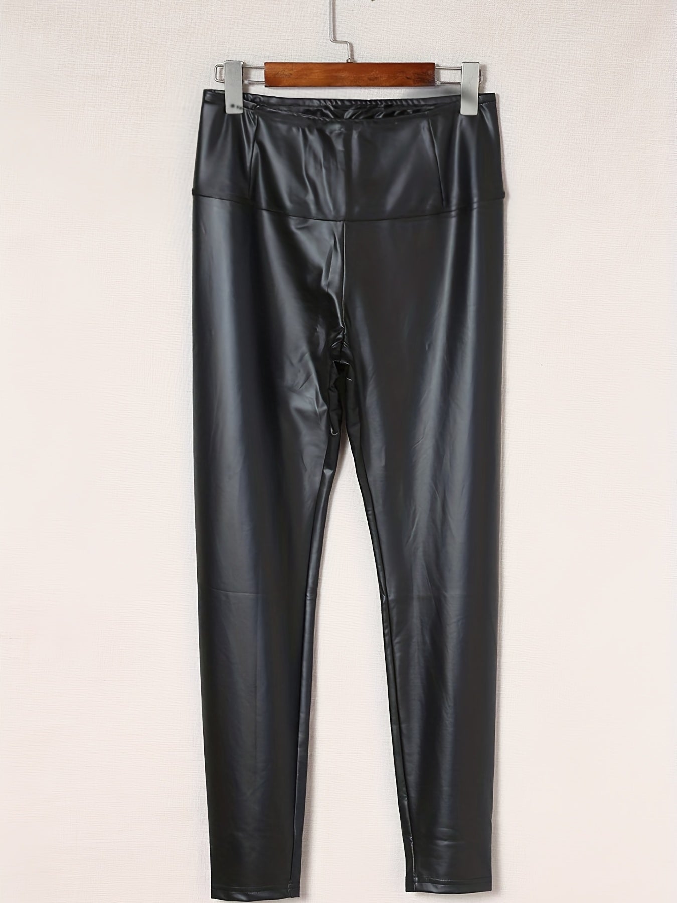 Faux Leather Skinny Leggings Sexy Women's Clothing