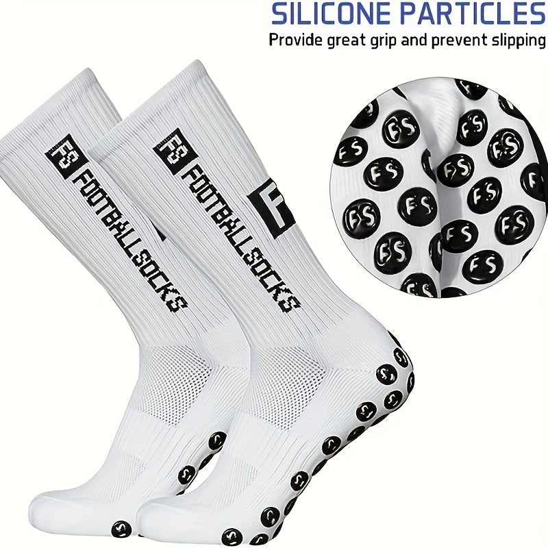 Silicone Dots Non-Slip Football Socks - 4 Pairs