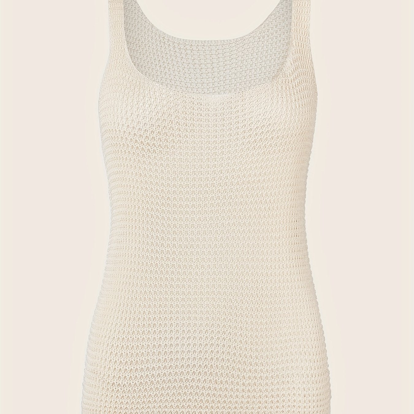 Waffle Knit Square Neck Tank Top for Women
