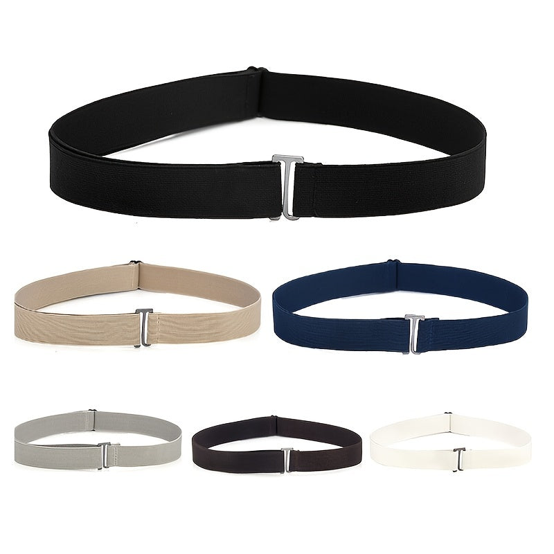 Invisible Belt Elastic Band Adjustable Women Waist Flat Buckle Dresses Waistband